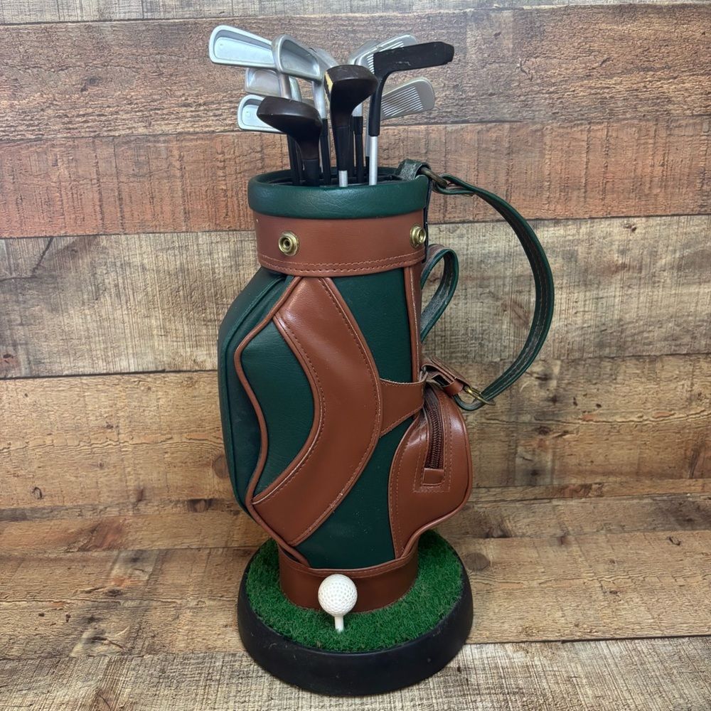 Vintage Large Golf Bag Land Line Phone 17" Man Cave Bar Tested Works